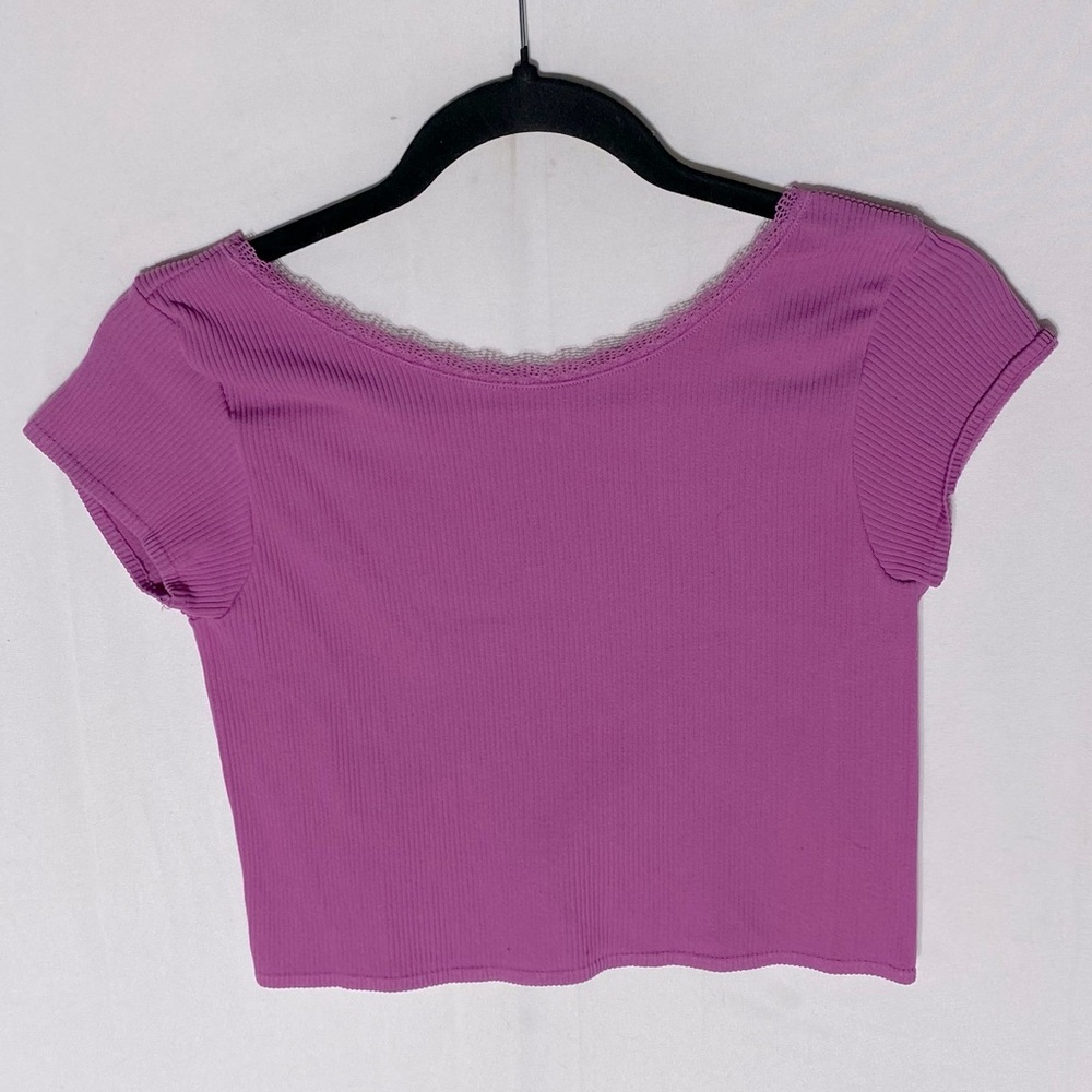 5/$25 Forever 21 Pink Ribbed Low Back Crop Top M/L